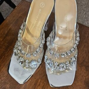 Silver Embellished Women's Shoes